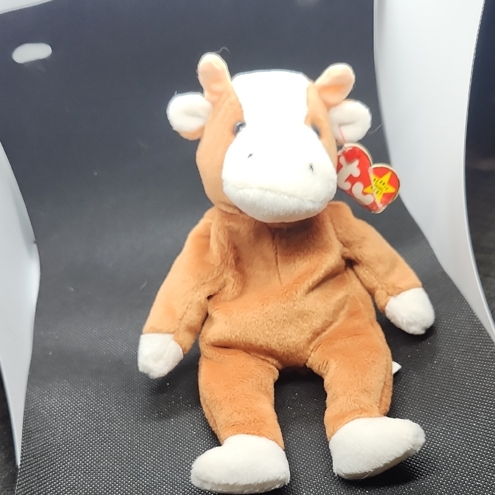 Ty - Bessie The Cow Brown and White Stuffed Animal Plush